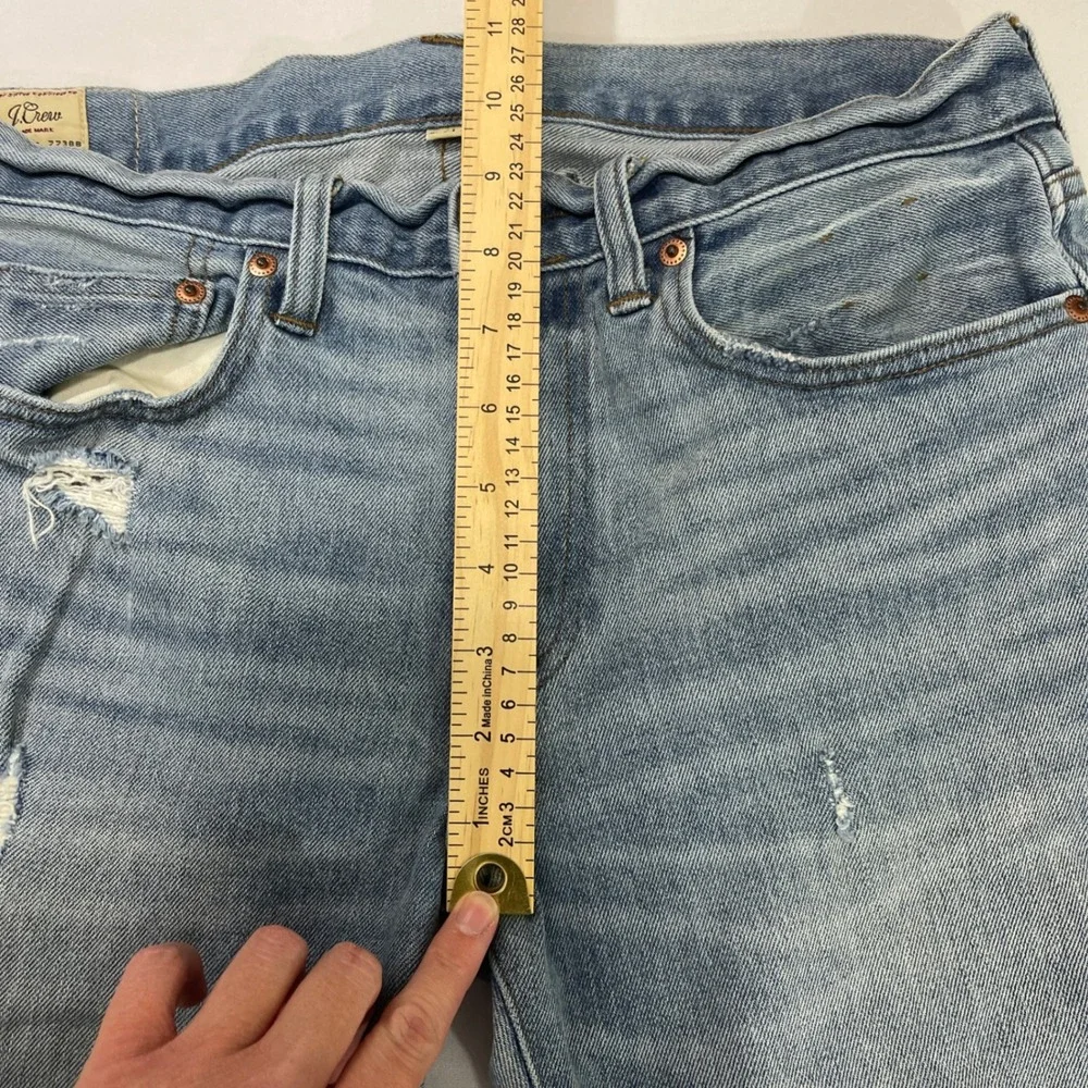 J Crew 484 Slim Fit Jeans Light Wash Distressed Kurabo Japanese Denim Mens 31x32